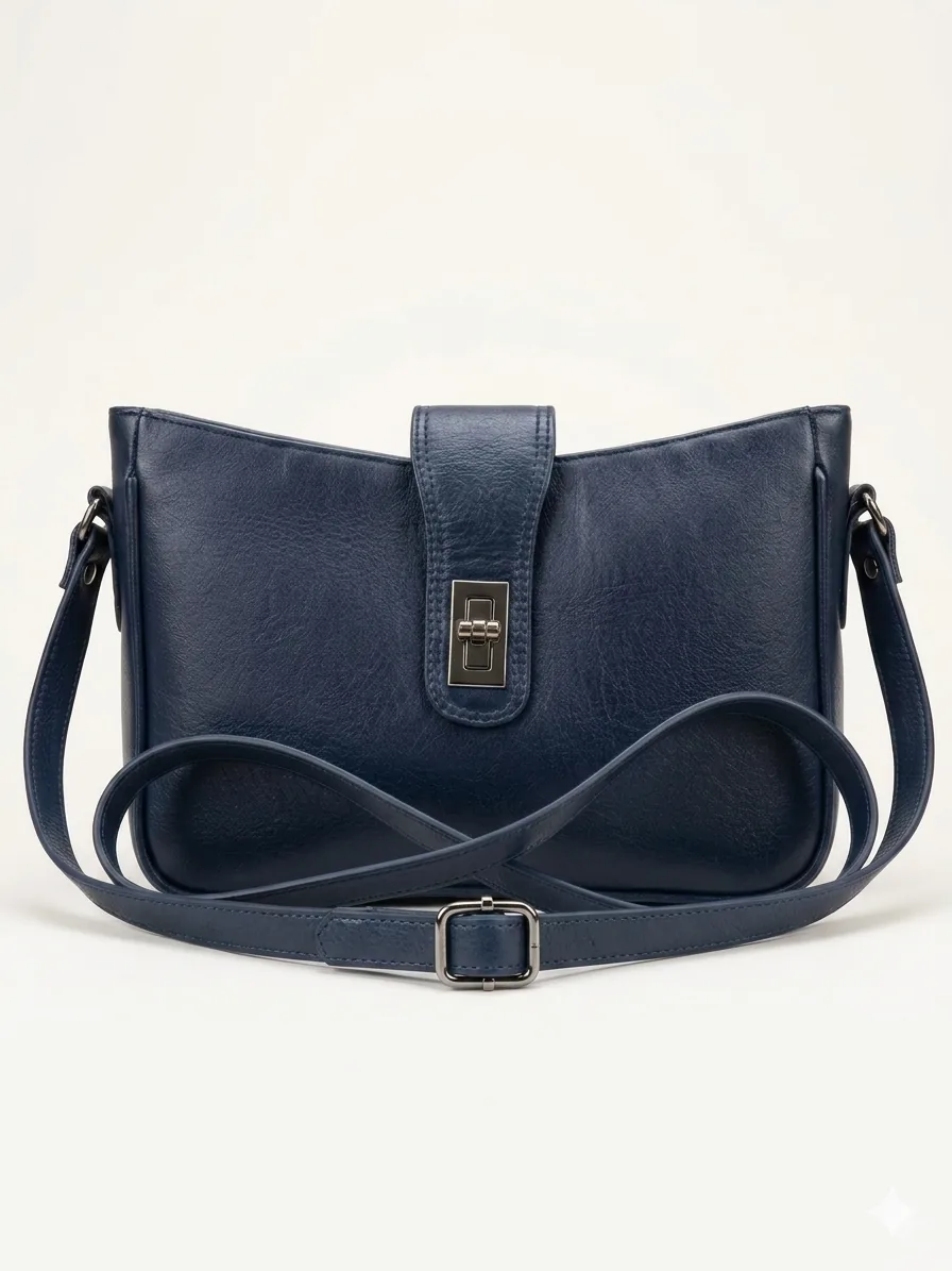 Navy Blue genuine leather ladies bag Bangladesh – Zyro premium handbag